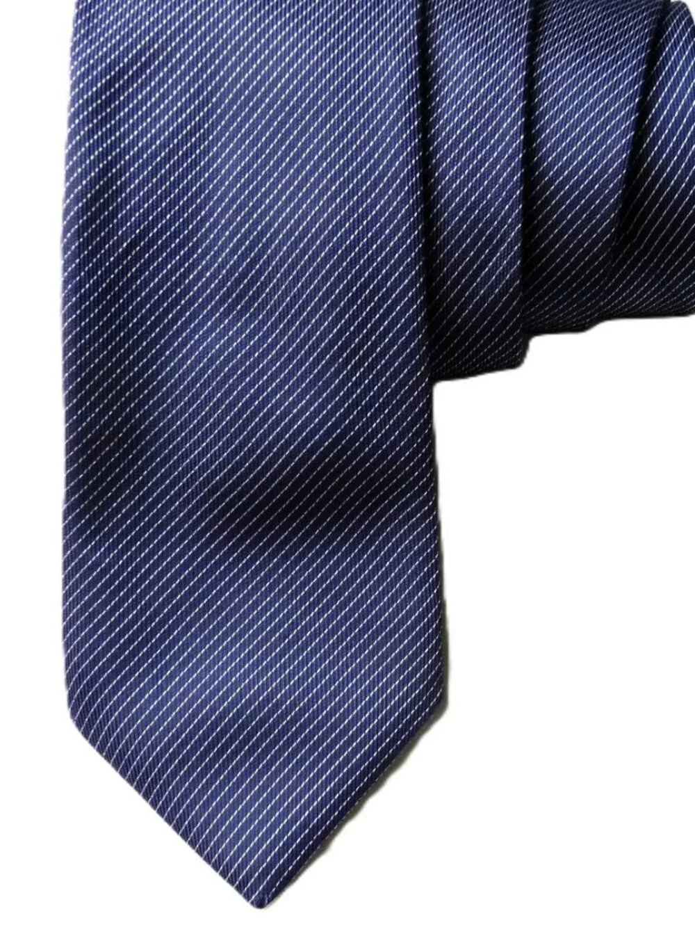Canali Italy  classy navy white stripe silk tie